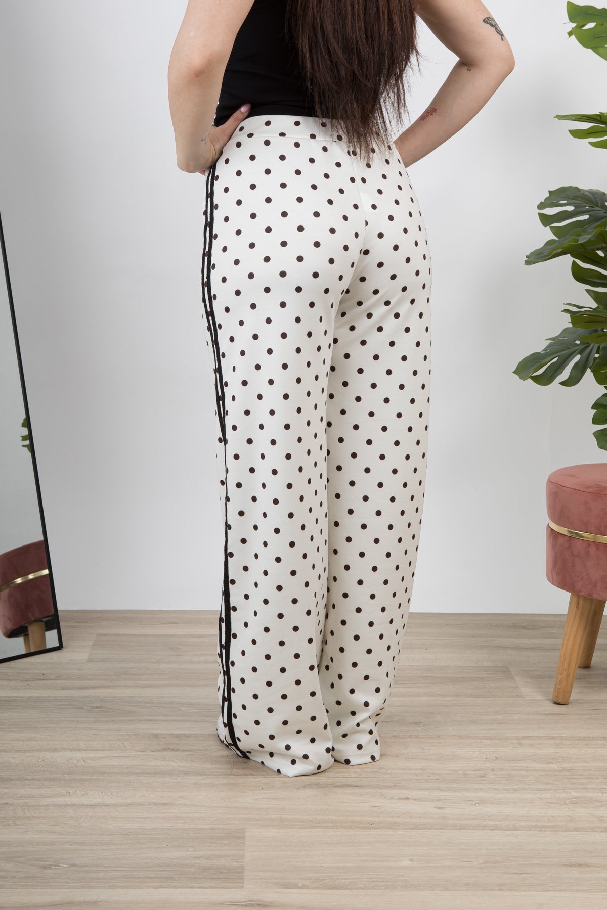 Pantalone morbido a pois
