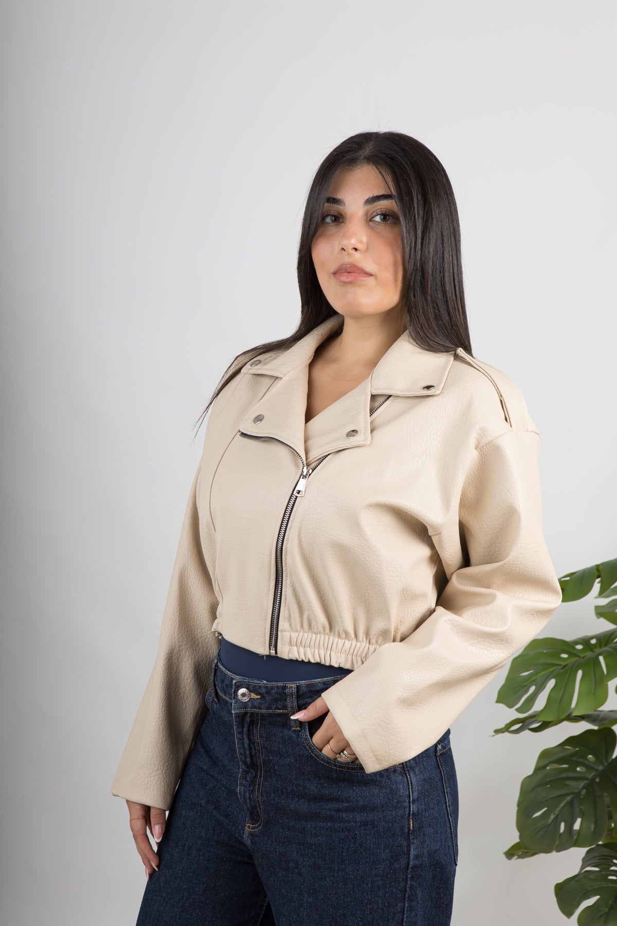 Giacca Biker crop