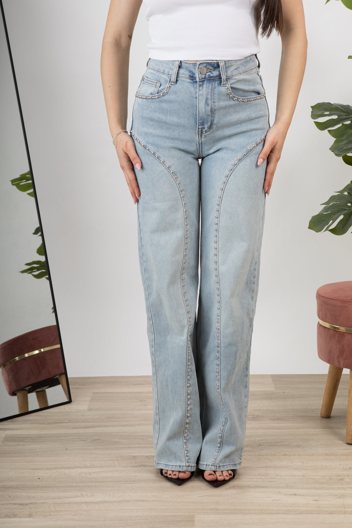 Jeans borchie