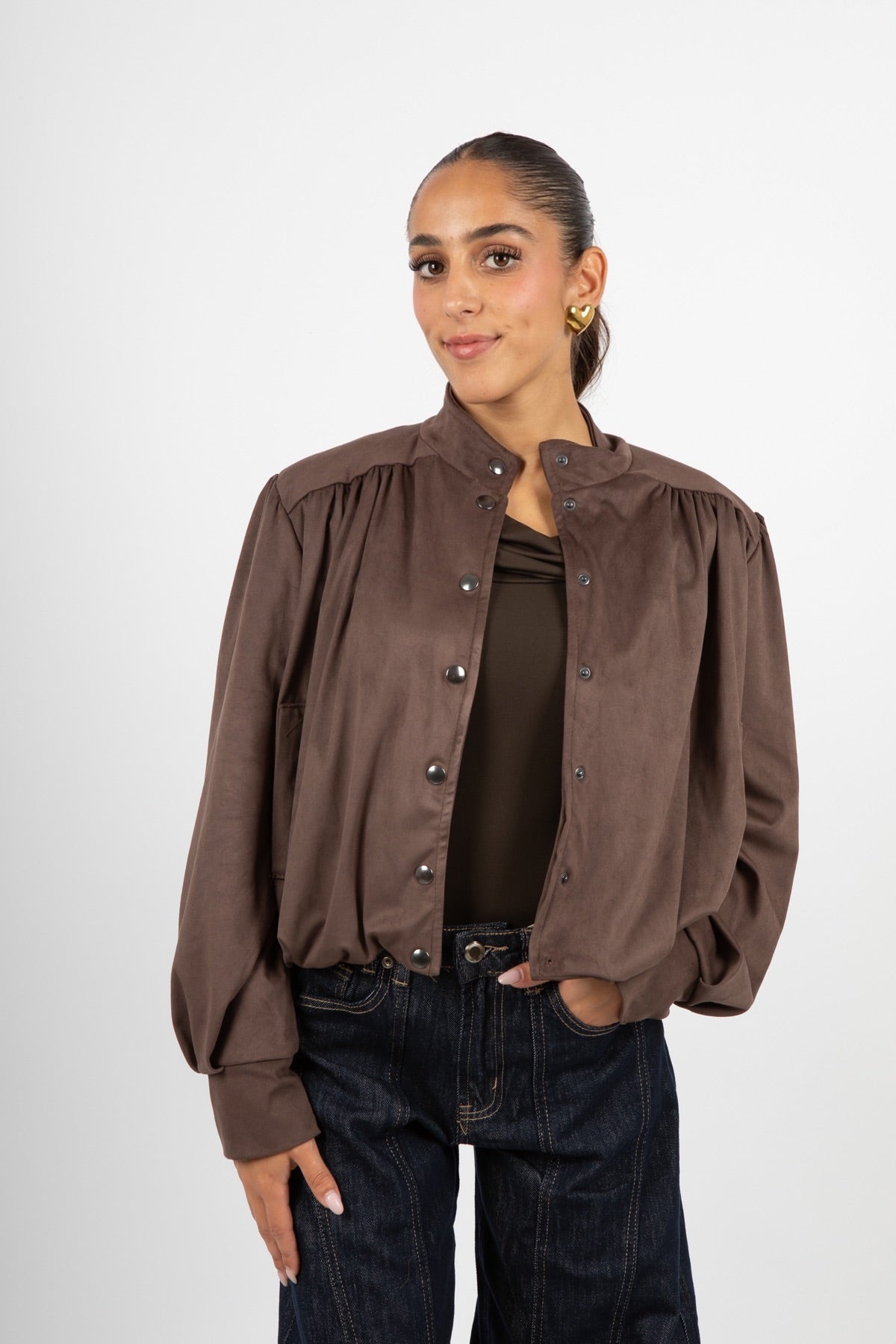 Giacca autunnale scamosciata