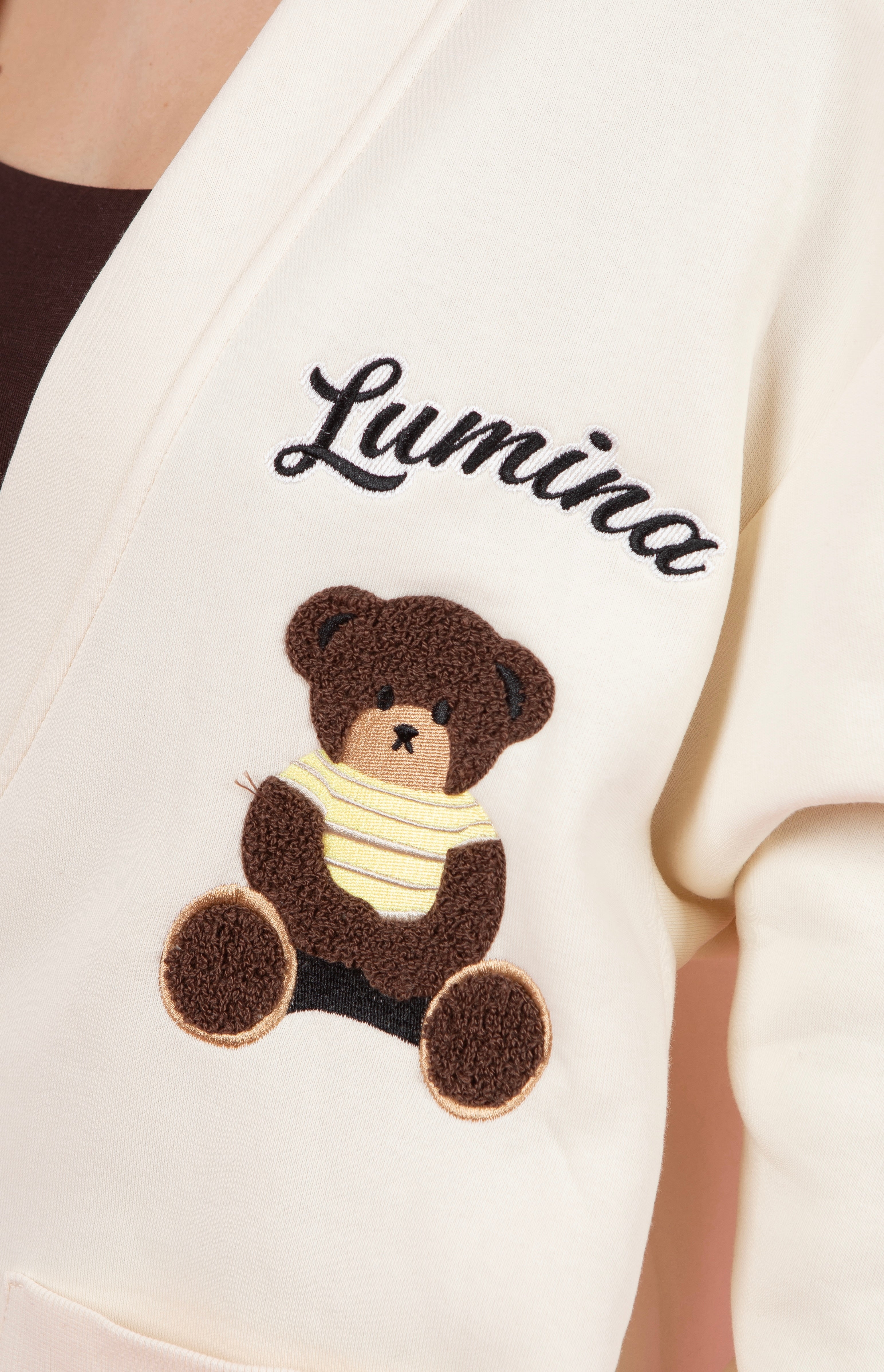 Cardigan felpato bianco