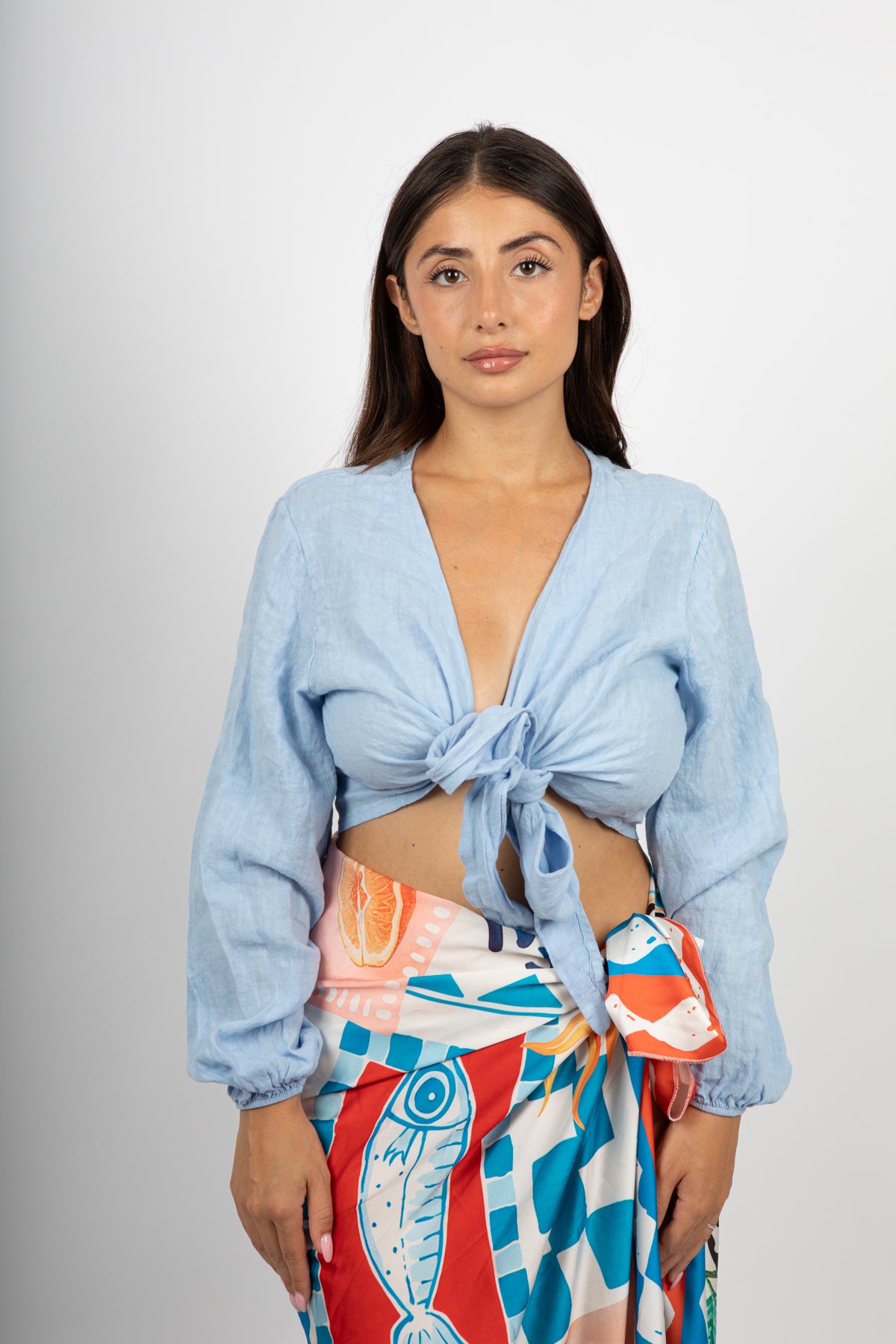 Camicia in lino a maniche lunghe