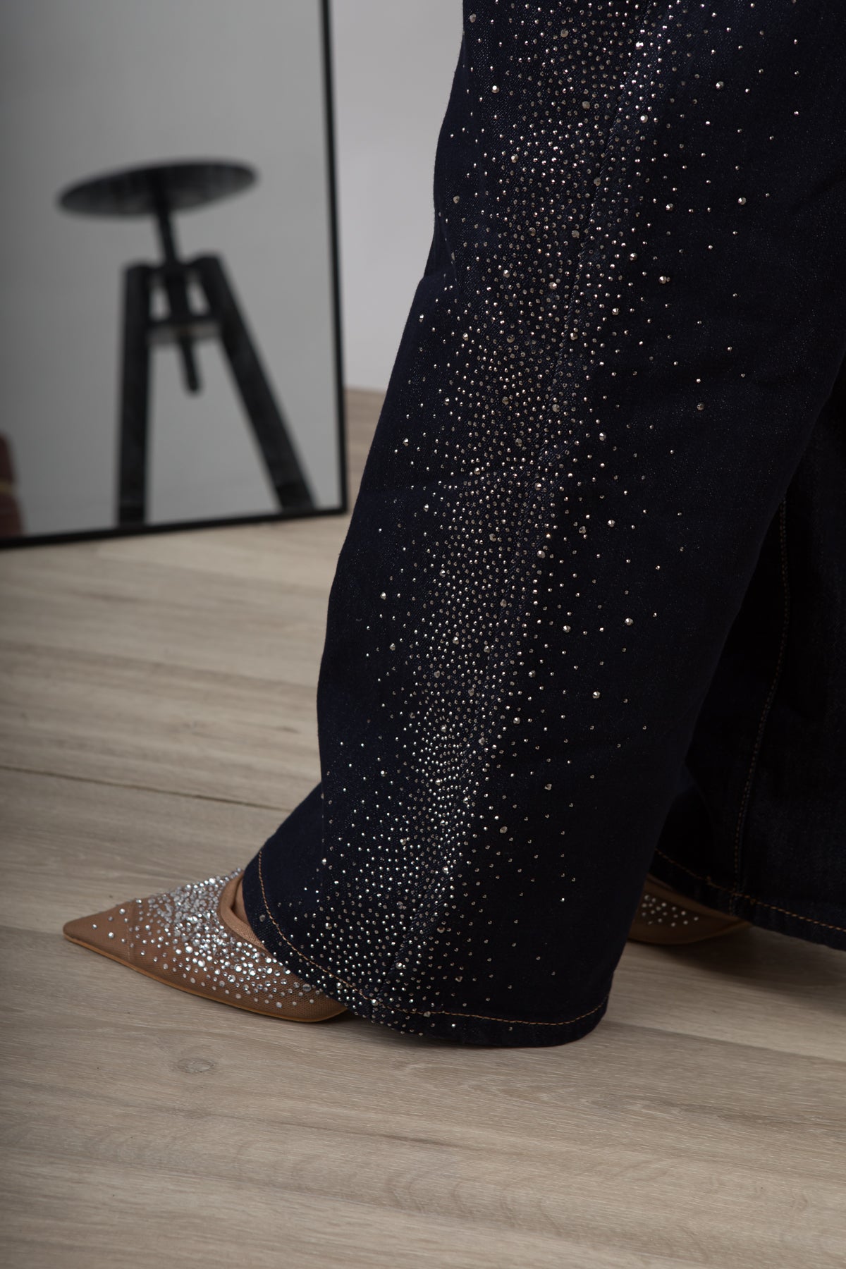 Jeans Wide Leg Strass Namastè