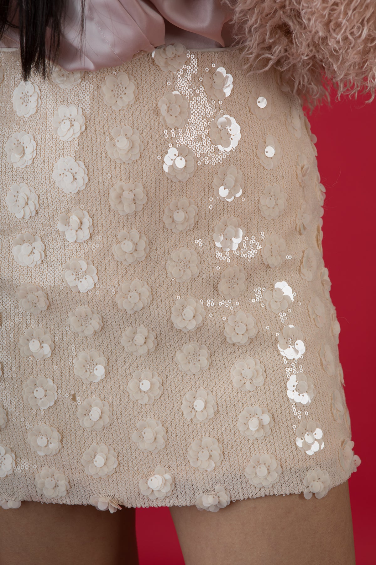 Gonna paillettes fiori