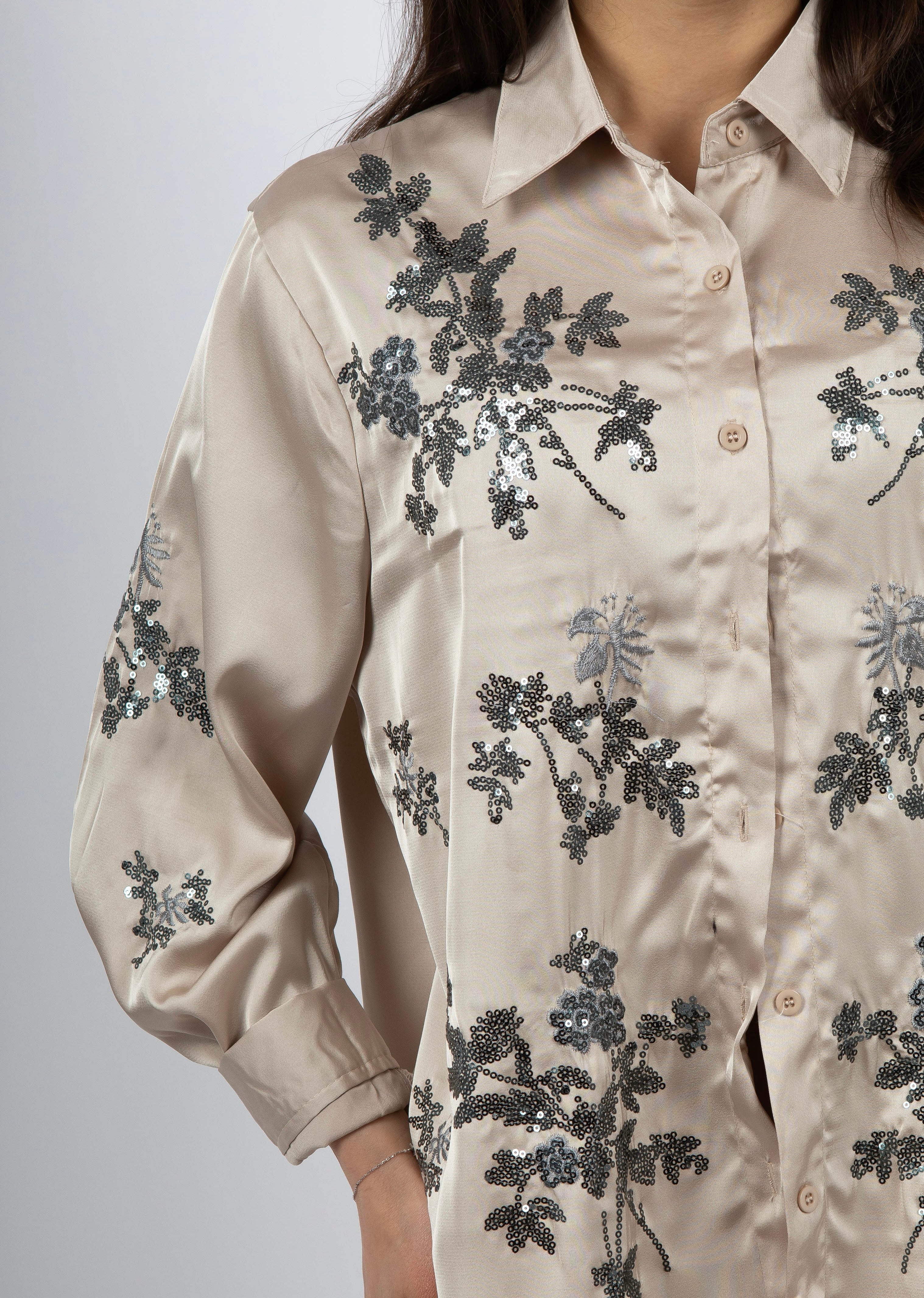 Camicia con dettagli paillettes