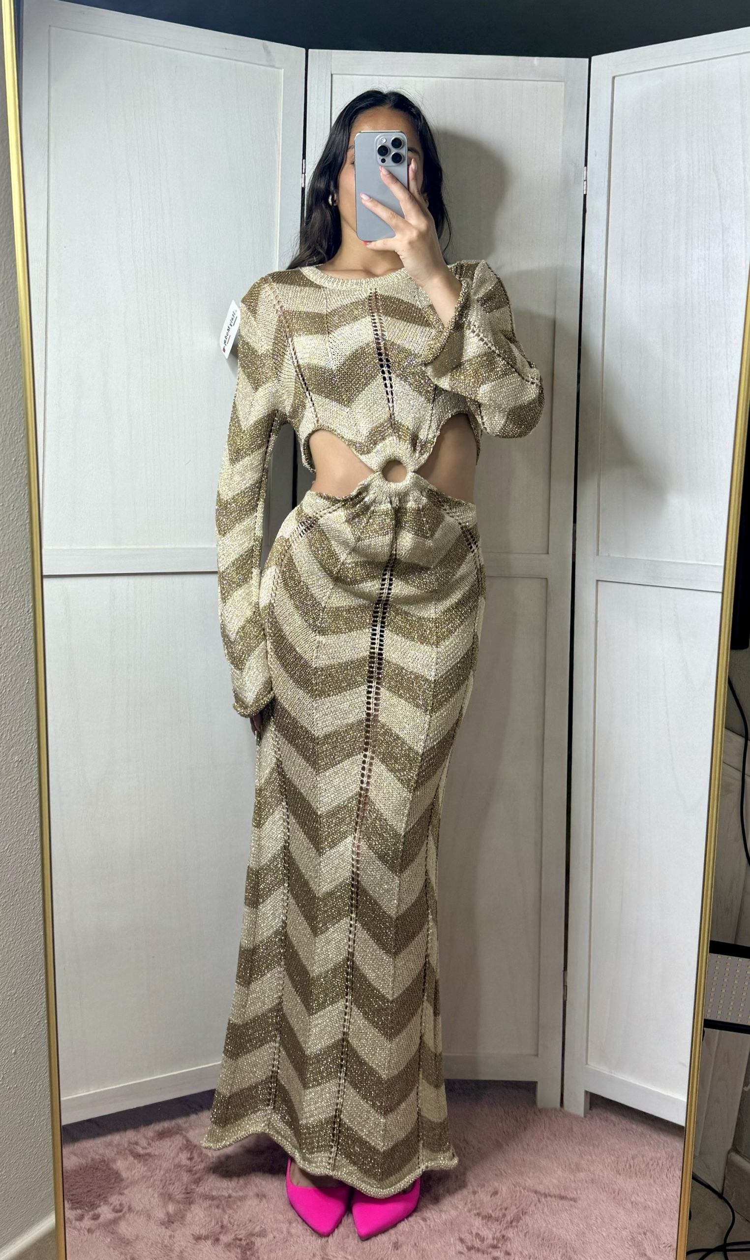 Copricostume in lurex oro