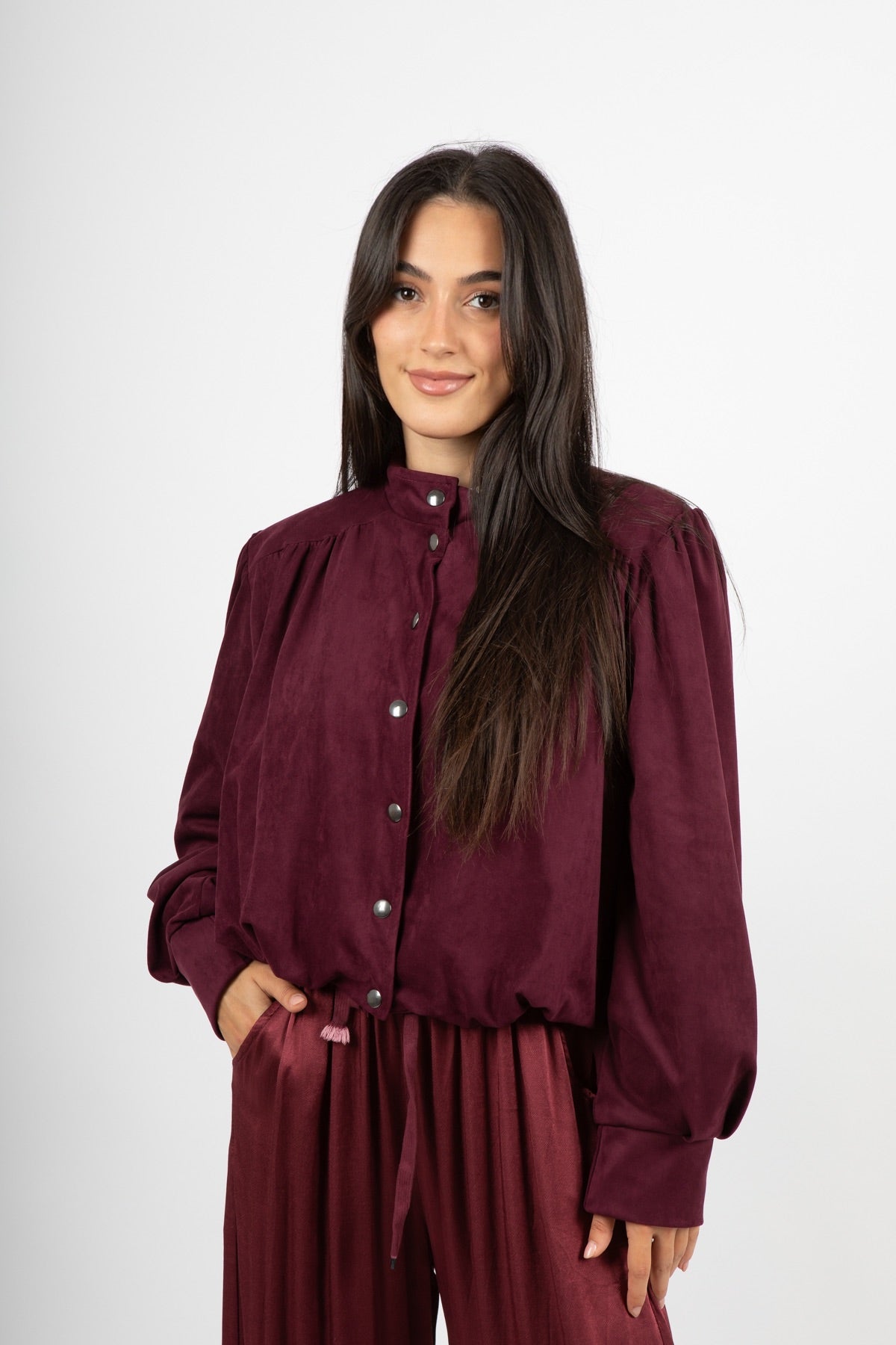 Giacca autunnale scamosciata