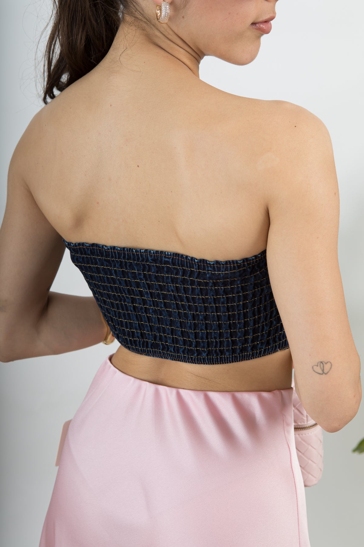 Top corsetto in denim