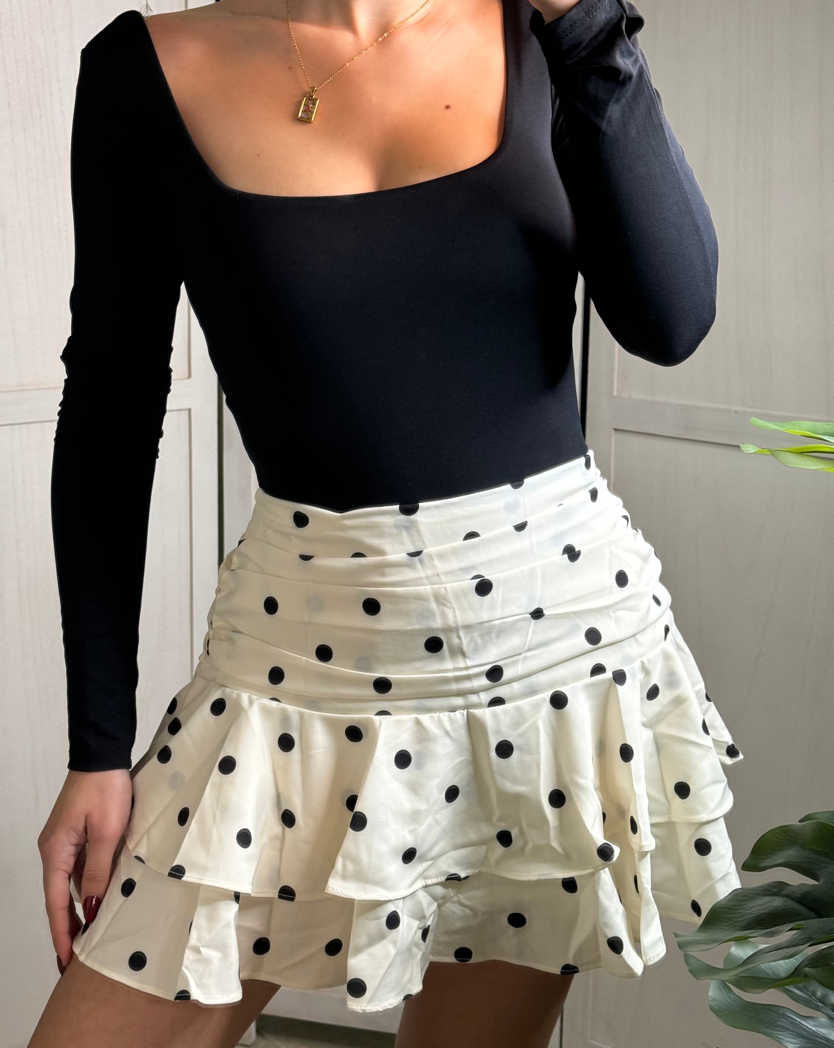 Gonna pantalone a pois