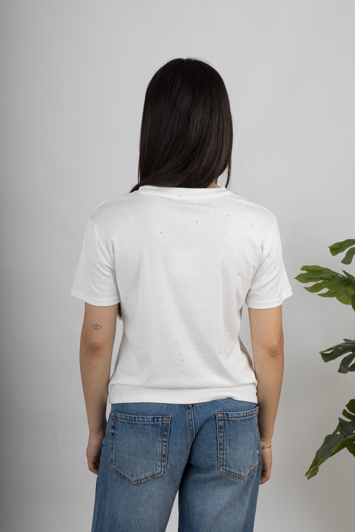 T-shirt glitter bianca