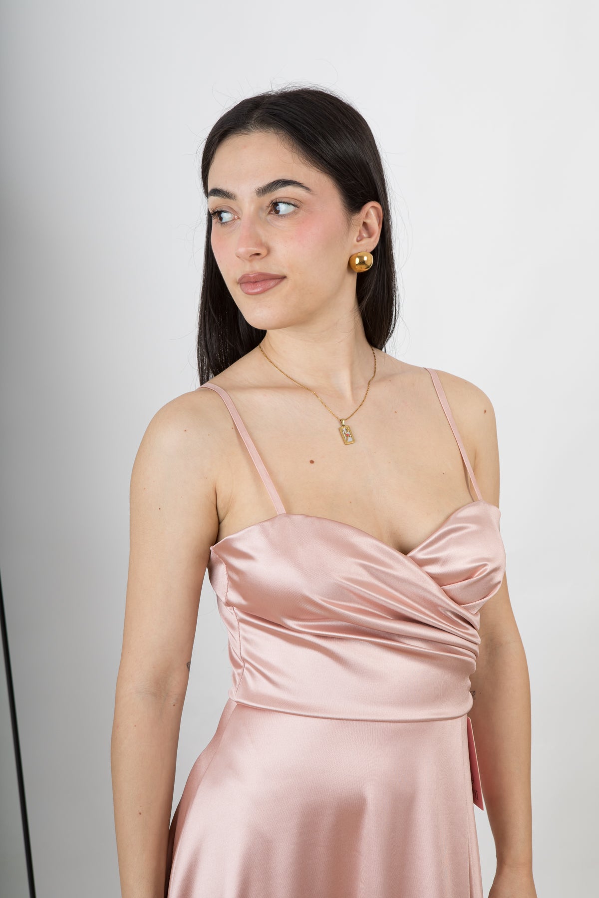 Abito Satin lungo rosa