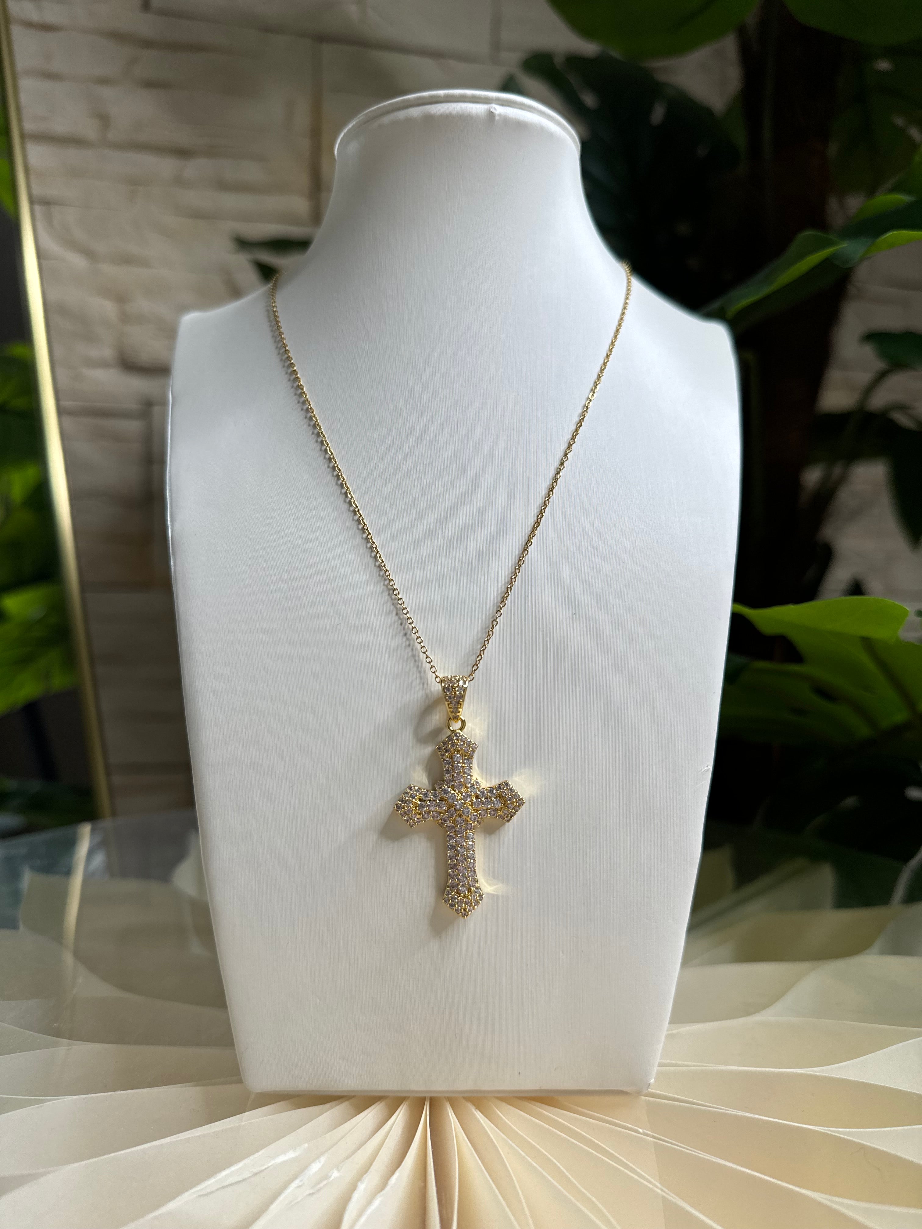 Collana Croce Brillantinata