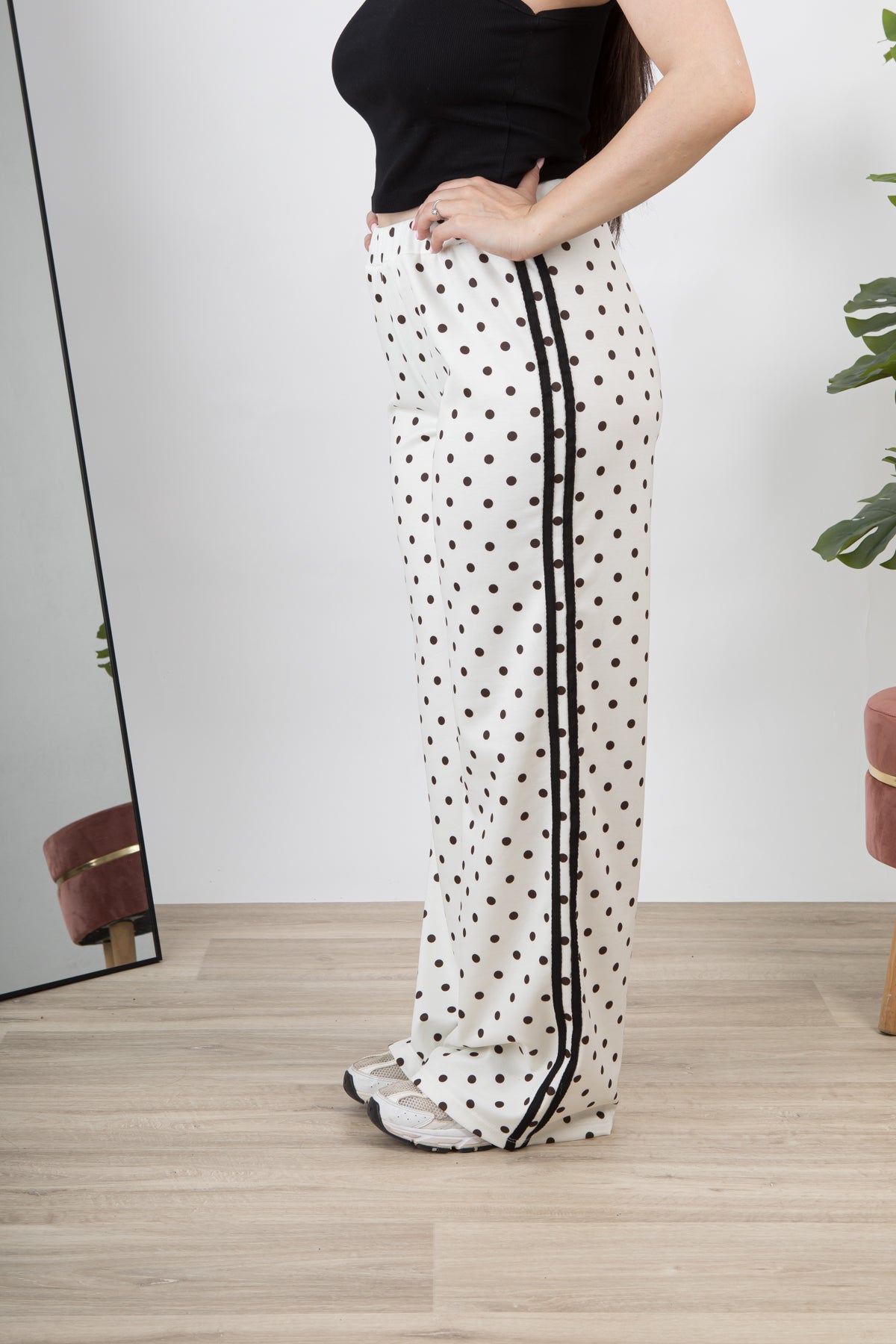 Pantalone morbido a pois