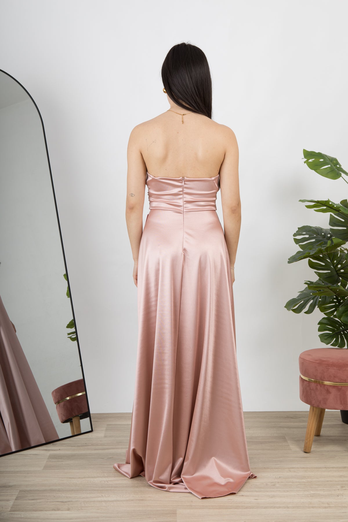 Abito Satin lungo rosa