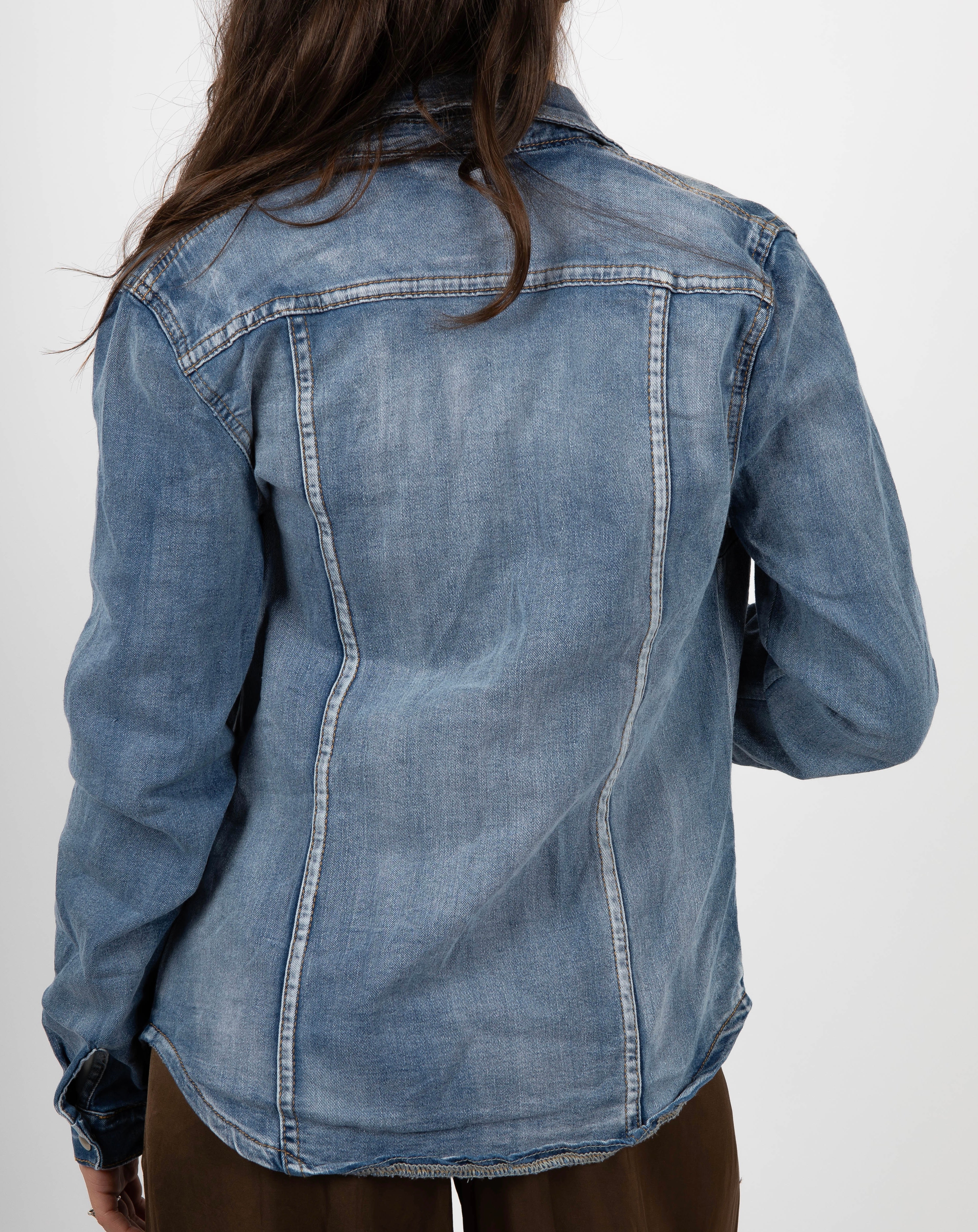 Camicia denim blu