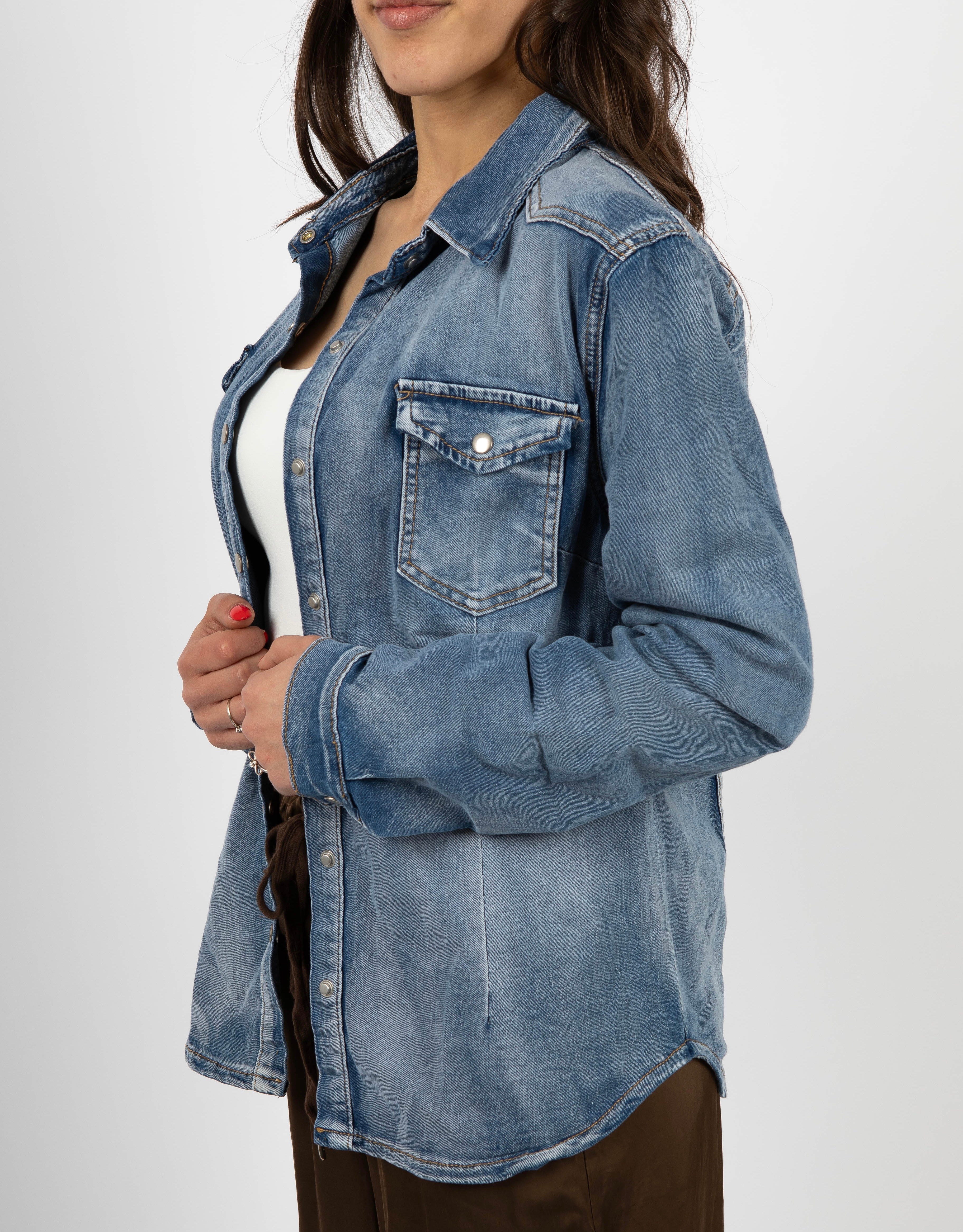 Camicia denim blu