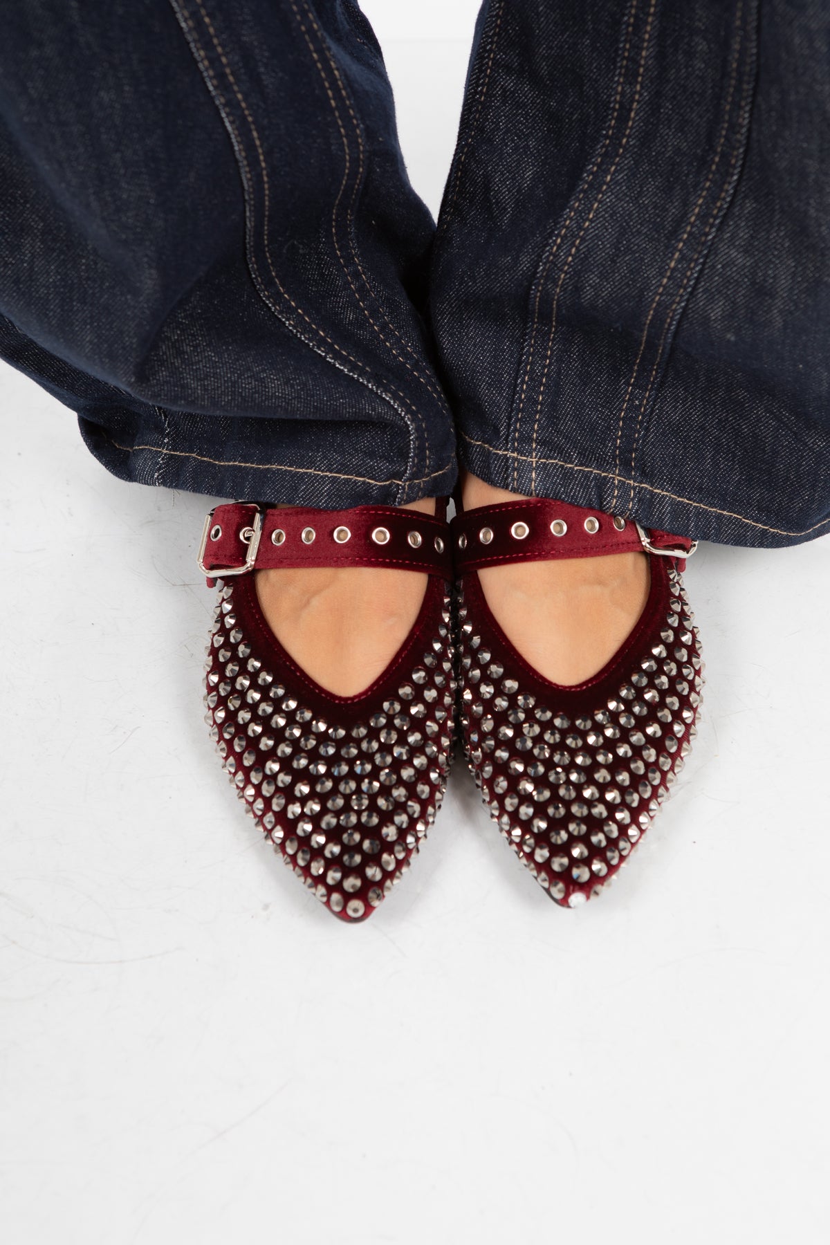 Ballerine scamosciate glitter