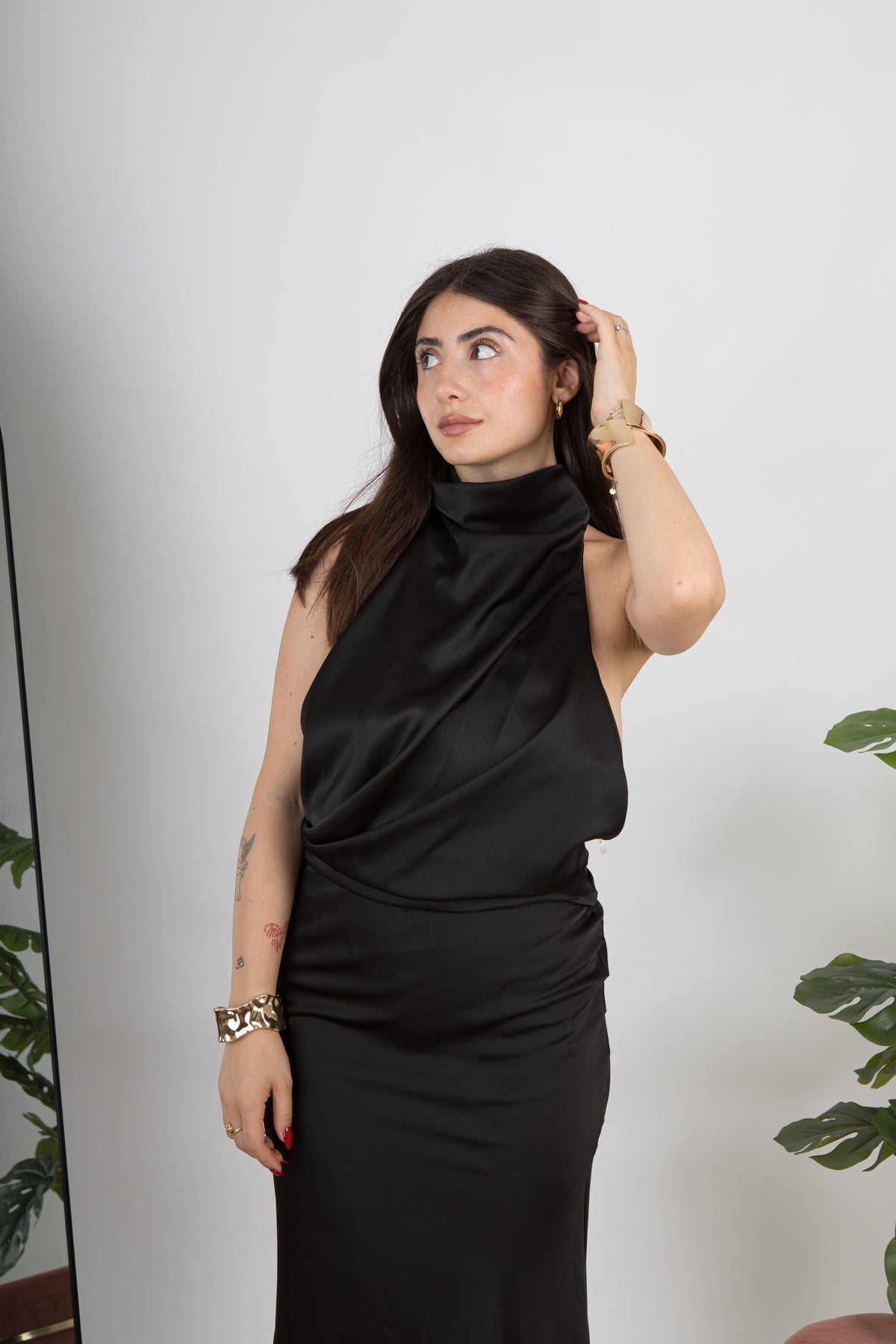 Abito satin nero
