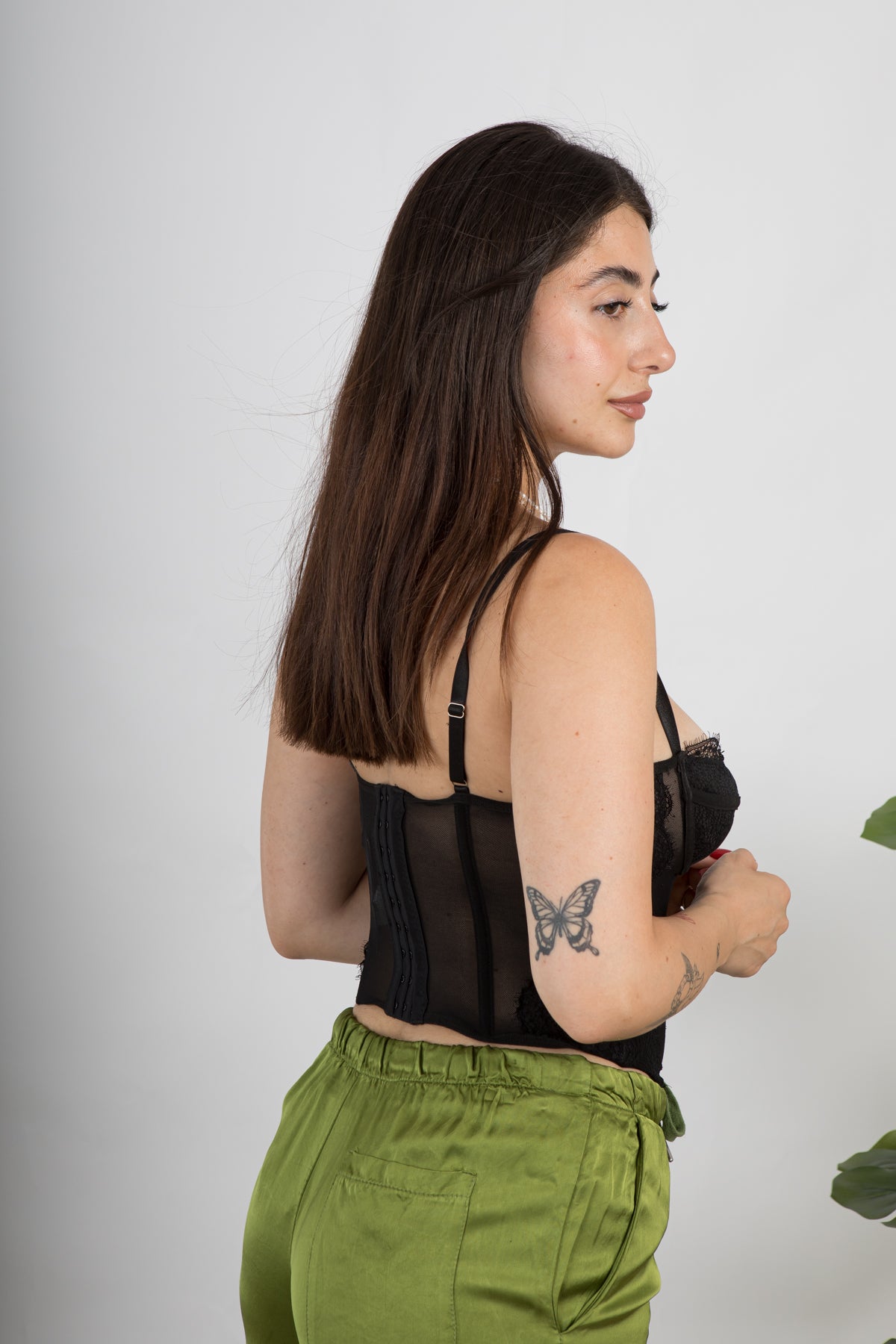Corsetto nero in pizzo