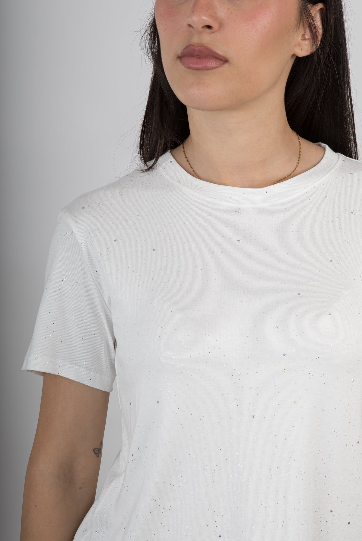T-shirt glitter bianca