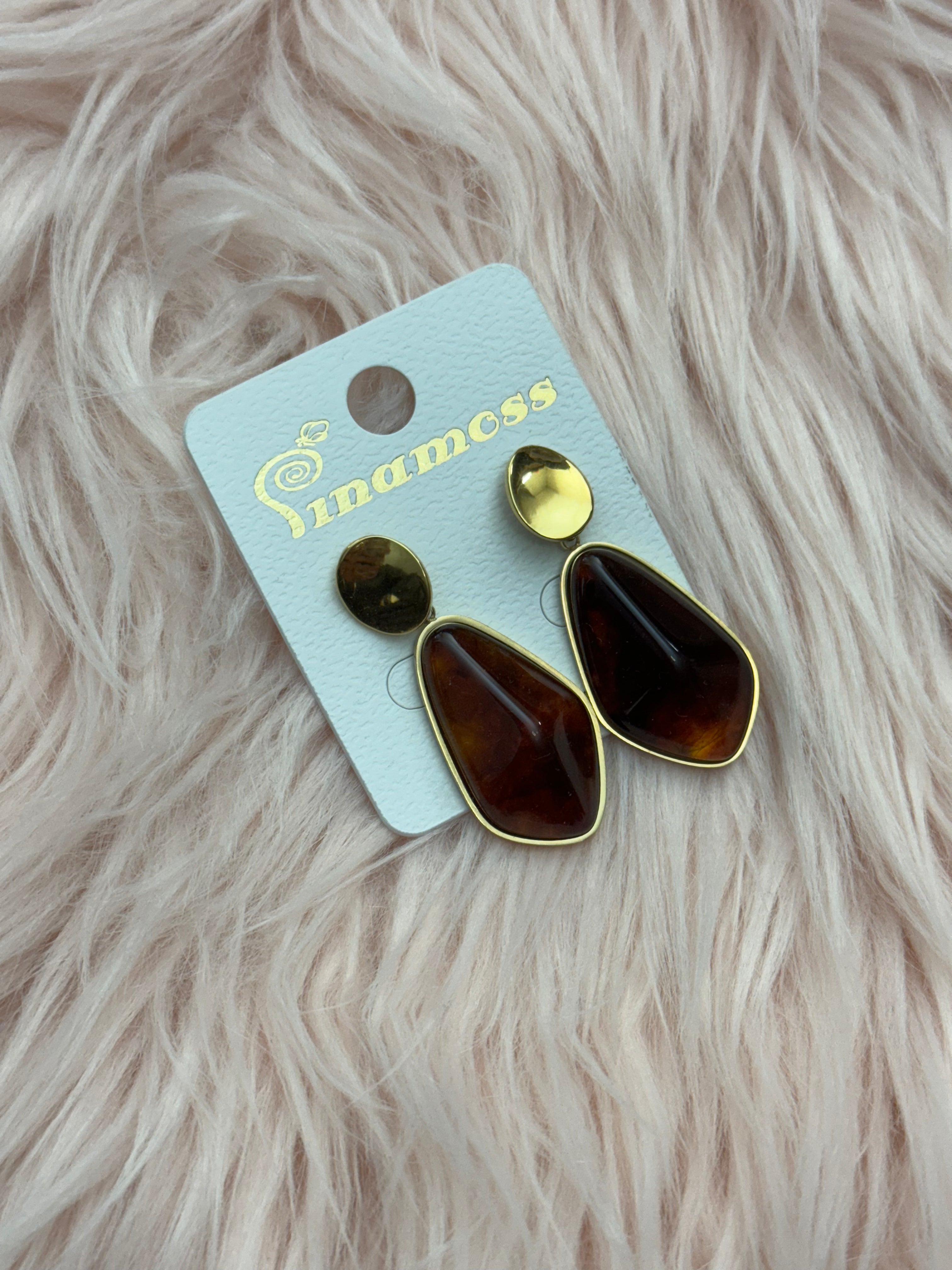 Orecchini goccia marrone